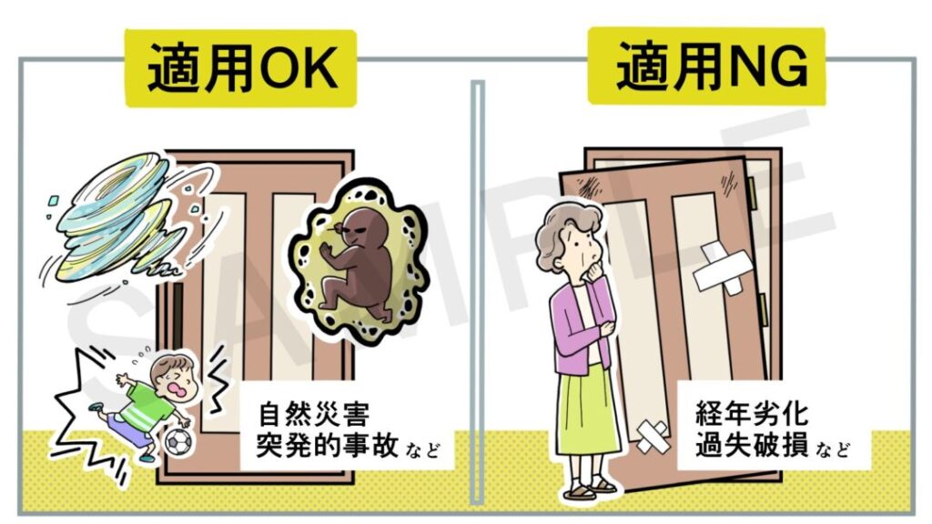 ドア修理で火災保険が適用されるケース、されないケース